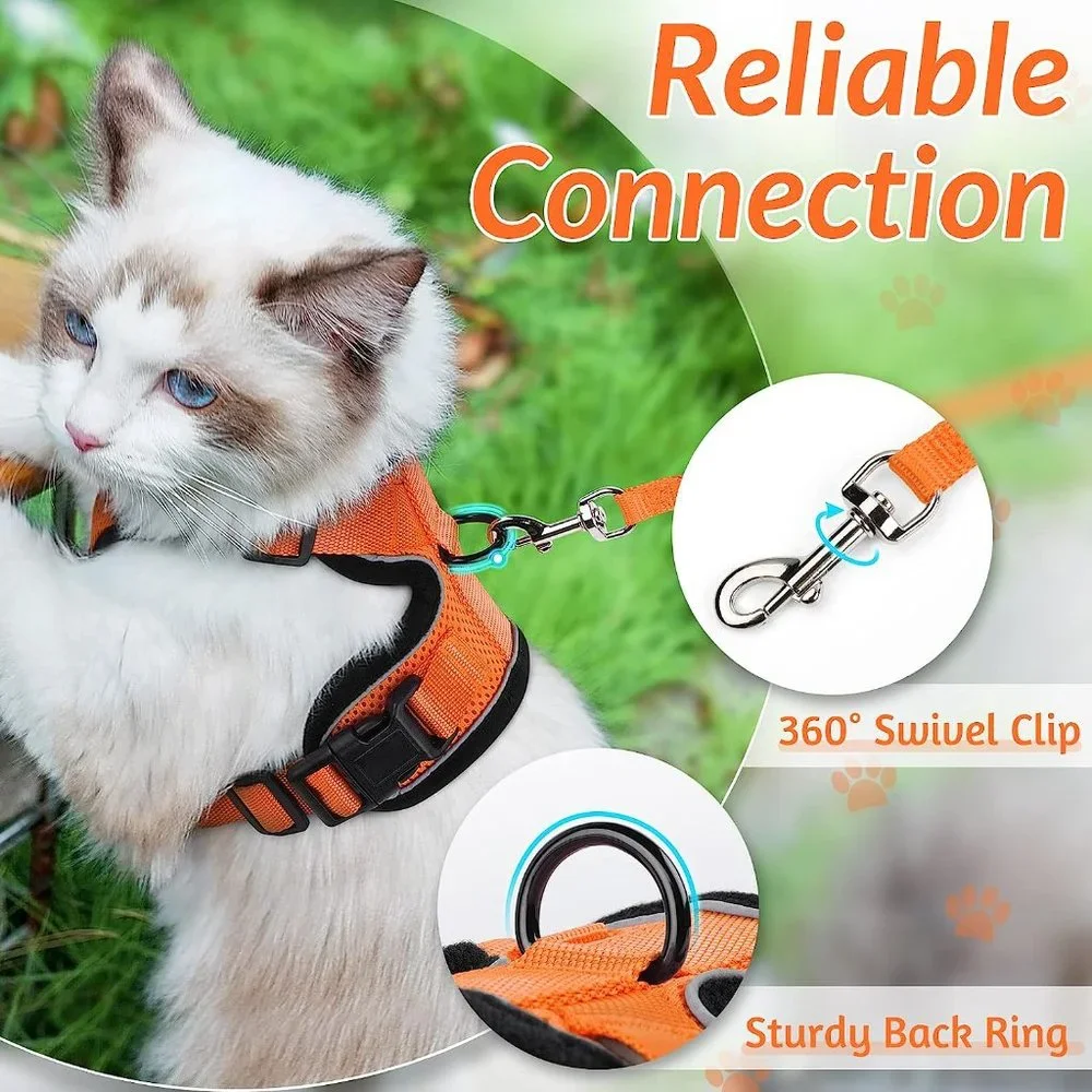 Cat Harness and Leash for Walking, Escape Proof Soft Adjustable Vest Harnesses